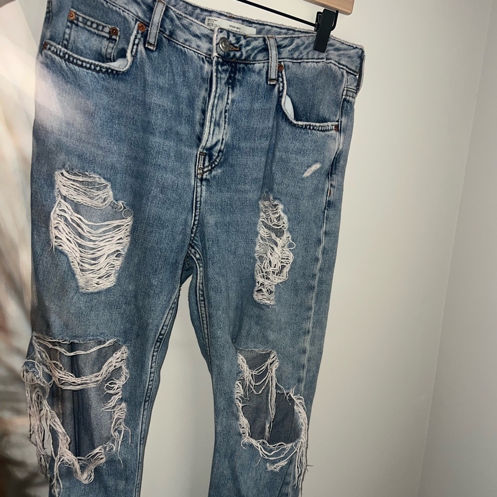 Topshop Hayden Moto Ripped Boyfriend Jeans